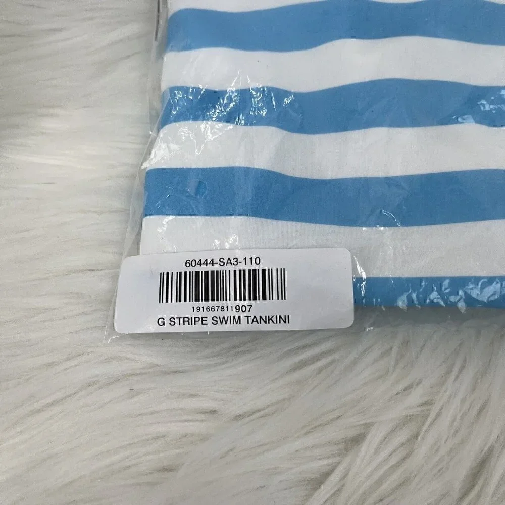 NEW Hanna Andersson TANKINI Top Girl's Size 5 110 Sunblock Striped Blue White